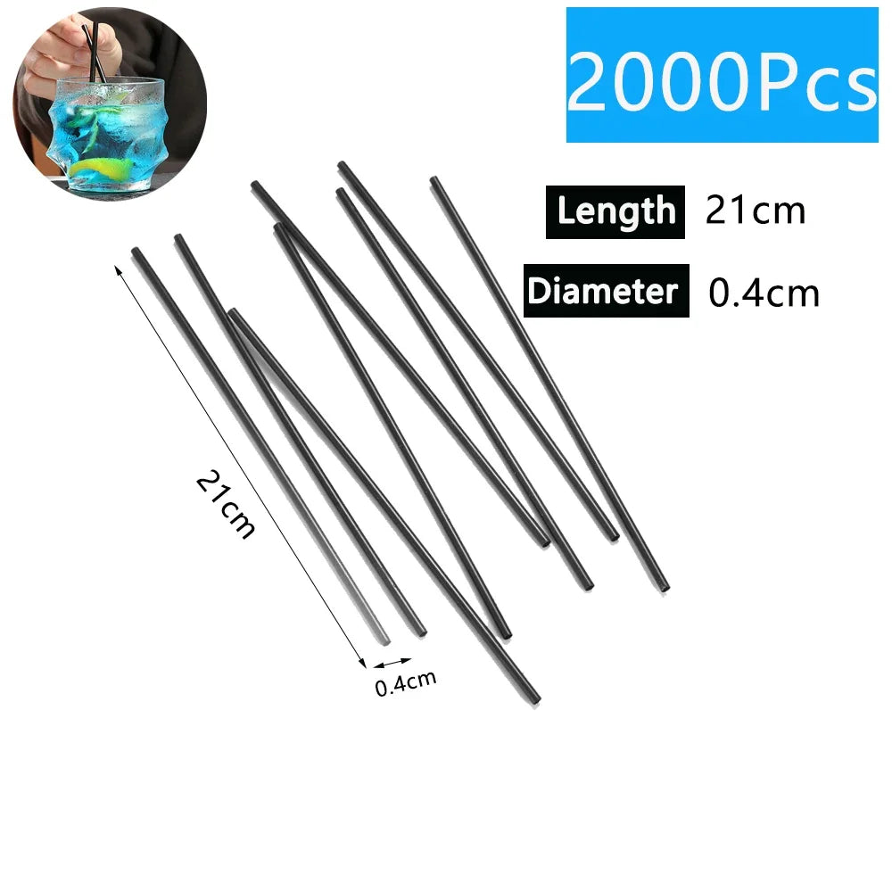 50-6000PCS Black Straws Flexible Drinking Straws Cocktail Straws plastique Drink Tube Straw for Wedding Tea bar Party Wholesale Quick Pick Grocers